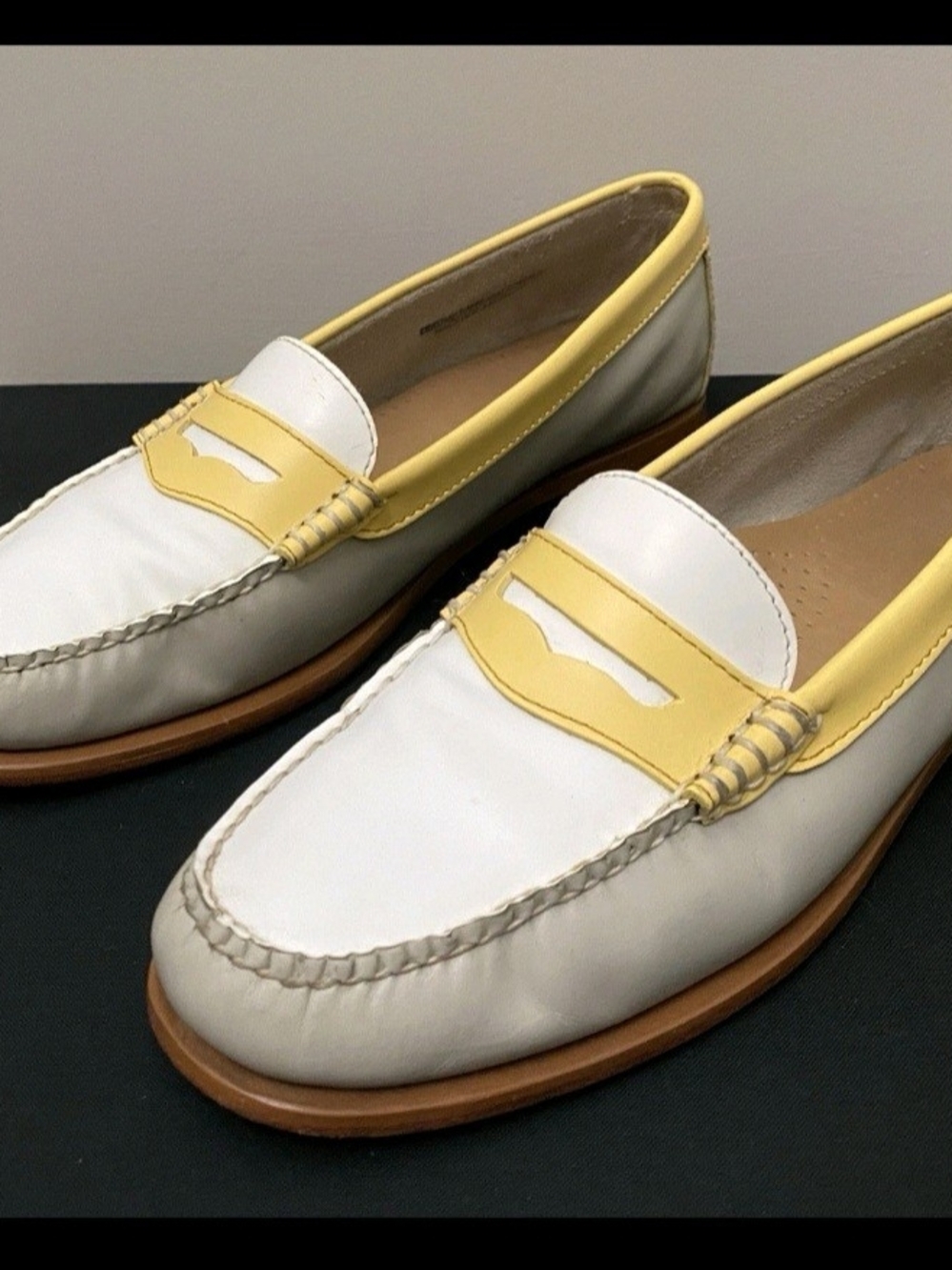 GH Bass & Co Weejuns Penny Loafers Flats Shoes Women’s Size 9.5 Gray Yellow